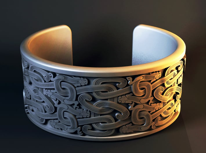 Intertwined Dragon bracelet 3d printed