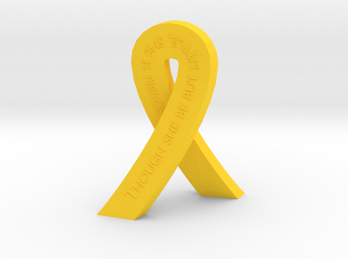 Standing Cancer Ribbon - She Is Fierce 3d printed 