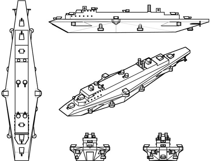 HMAS Hannibal 1:600 x1 3d printed Render