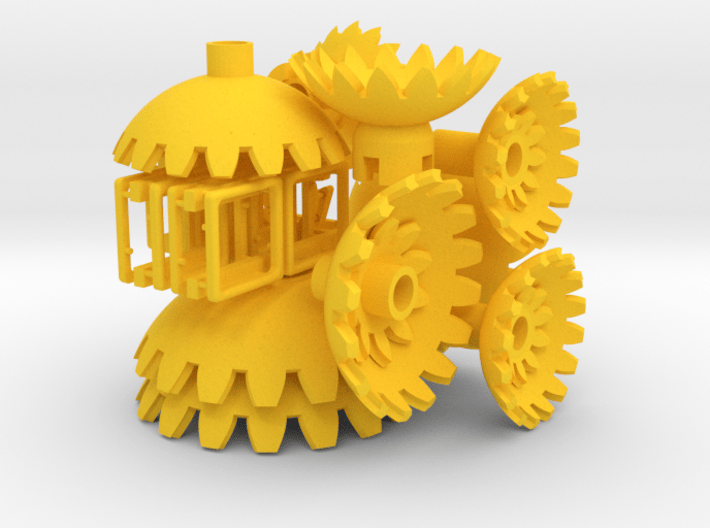 Yellow Gears &amp; Tiles for the Multi-Gear Cube Kit 3d printed