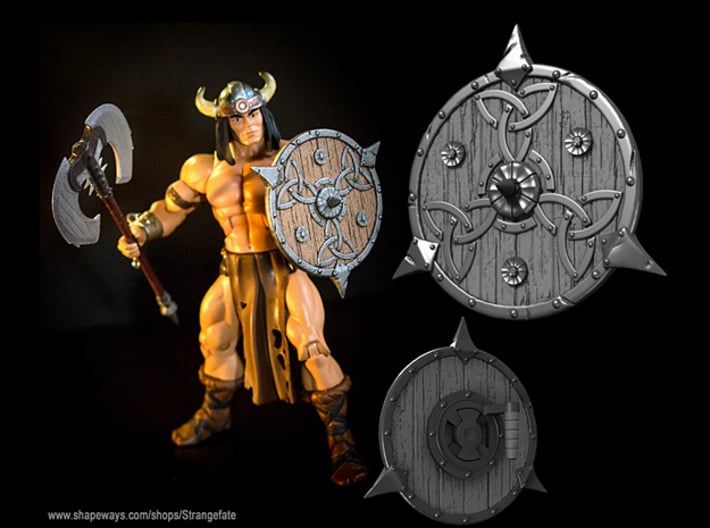 Shield-08-Targe-Celtic 6-7inch  MOTU  3d printed Painted with Acrilycs