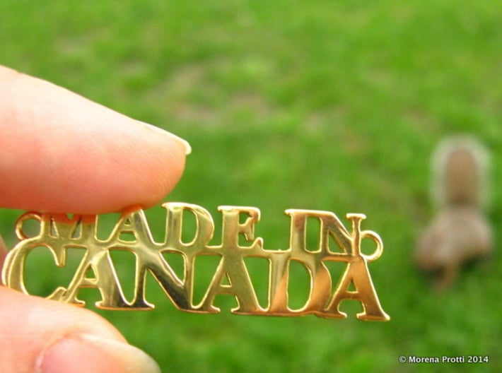 Made in CANADA Pendant 3d printed Gold Plated Brass (not anymore available) - squirrel not included ;-)