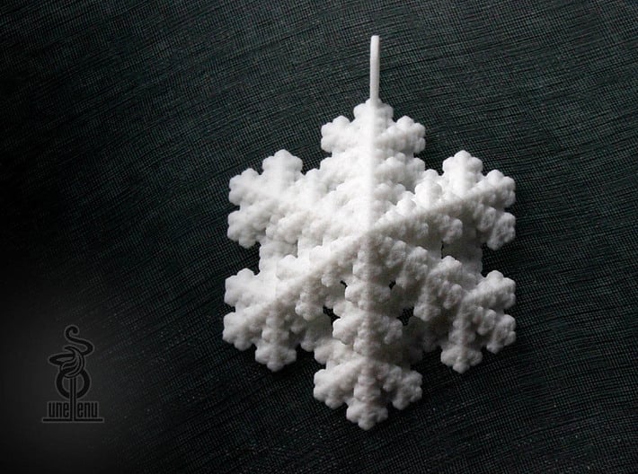 Snowflake fractal pendant / decoration by unellenu 3d printed