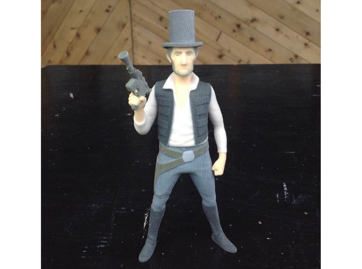 Abe Solo 3d printed Lincoln Han Solo Star Wars full color sandstone print.