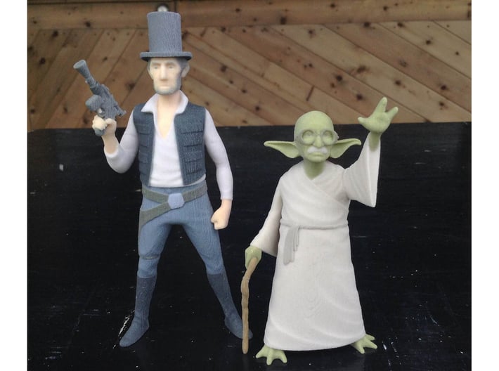 Abe Solo 3d printed Lincoln Han Solo Star Wars full color sandstone print, with YoGandhi color print.
