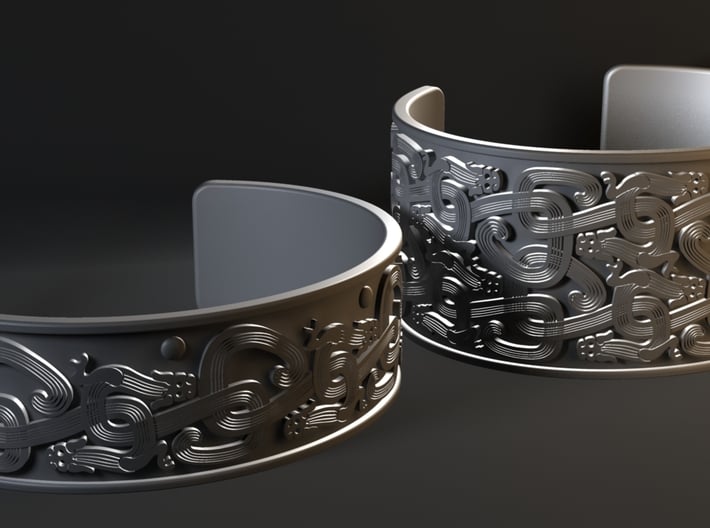 Intertwined Dragon Bracelet - 1 row ver 3 3d printed 