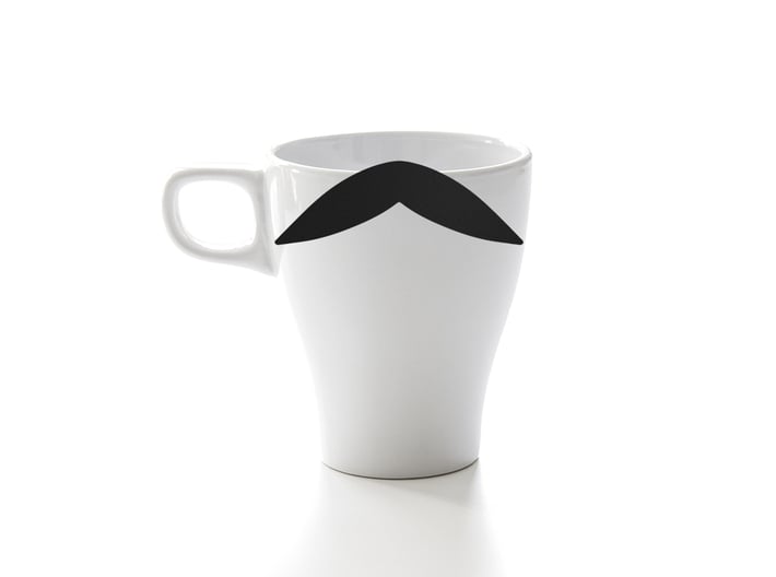 Mug &amp; glass accessories Mustache 11 3d printed