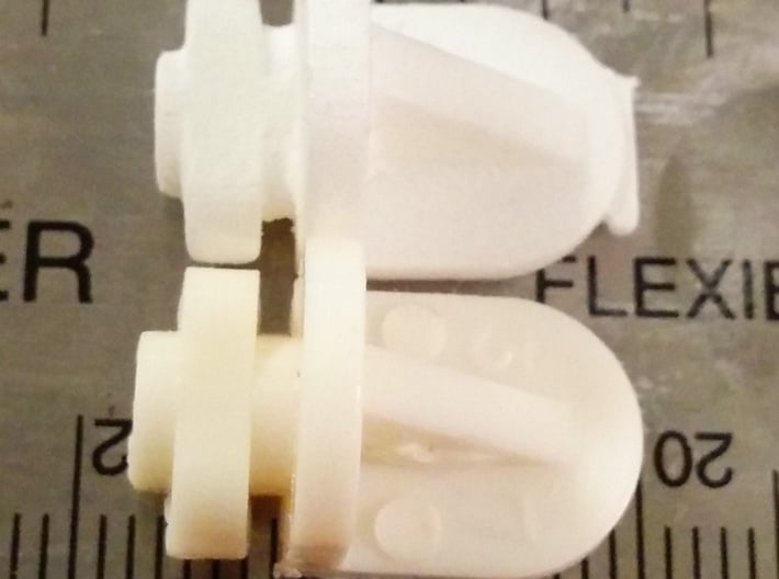 Single Shelf Pin 3d printed Comparison (print on top, original on bottom)
