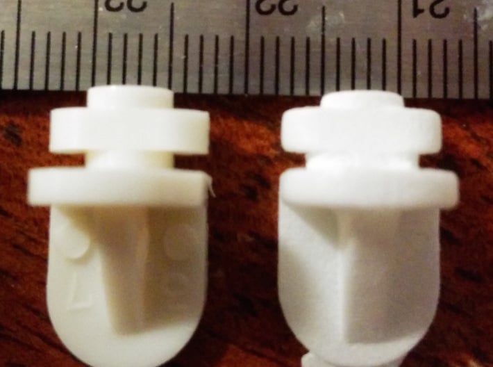 Twist-in Cabinet Replacement Shelf Pins, 4 Pack 3d printed original on left, print on right