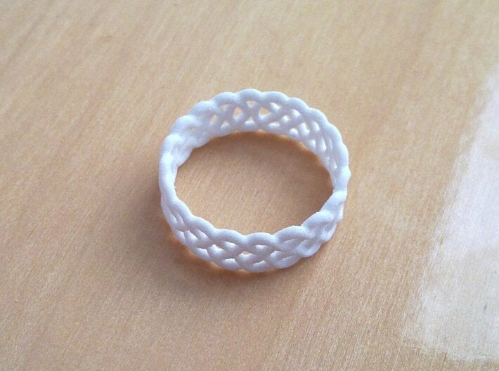 Celtic Ring - 16mm ⌀ 3d printed Celtic Ring in White Strong & Flexible