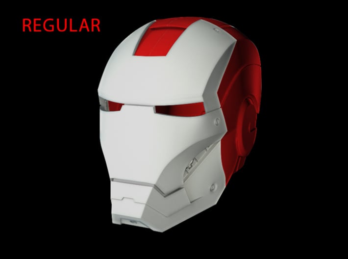 Iron Man Helmet Head (Regular) Part 1 of 3 3d printed CG Render (Head with Full Helmet)