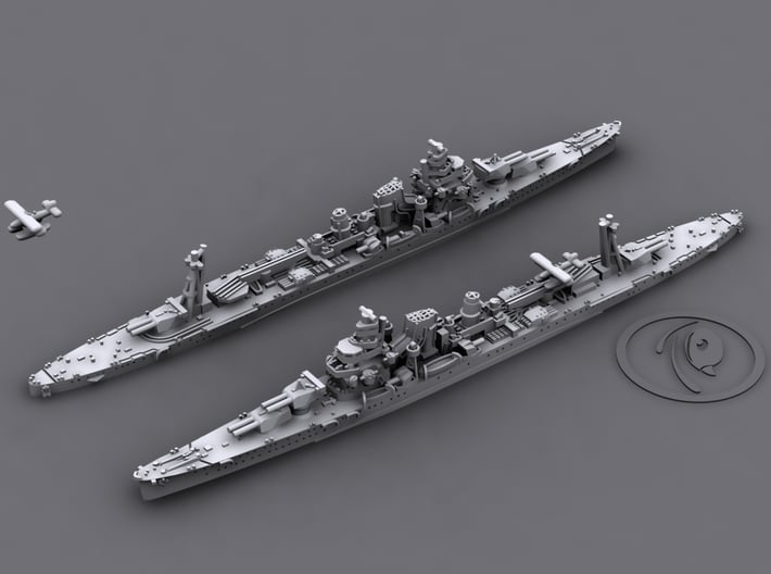 1/1200 WWII Japanese Cruiser Furutaka 3D Printed Gray 