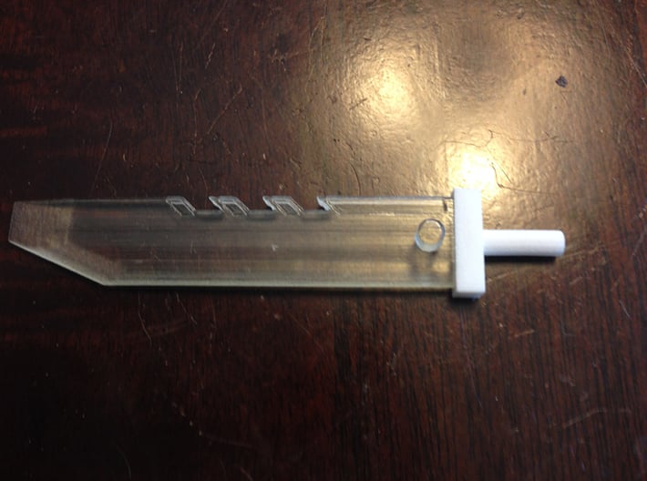 Razor Sword part 1 3d printed Transparent Detail and White Strong Flexible