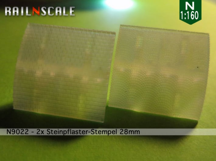 2x Steinpflaster-Stempel 28mm (N 1:160) 3d printed 