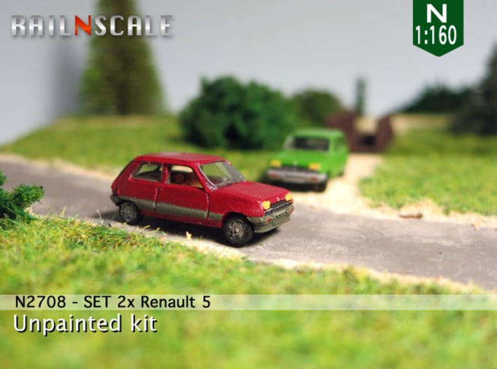 SET 2x Renault 5 (N 1:160) 3d printed 