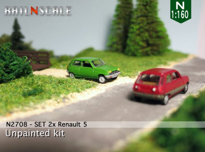 SET 2x Renault 5 (N 1:160) 3d printed 