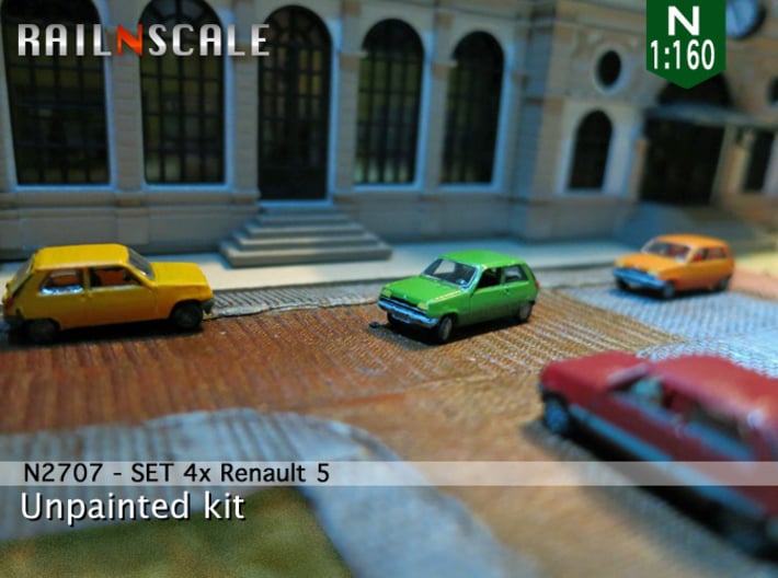 SET 4x Renault 5 (N 1:160) 3d printed 