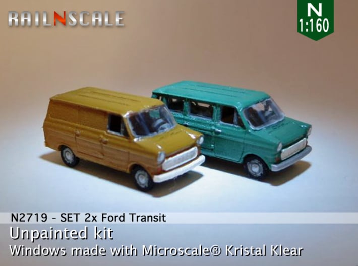 SET 2x Ford Transit (N 1:160) 3d printed