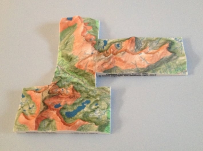 Glyder Fawr - Relief 3d printed Photo of 3 of the 5 adjoining Welsh 3000' models