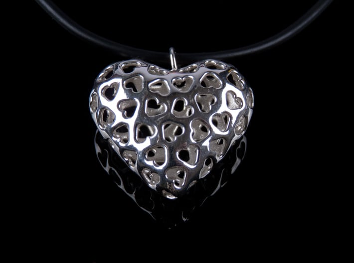 Small hearts, Big love (from $15) 3d printed Printed in polished Silver