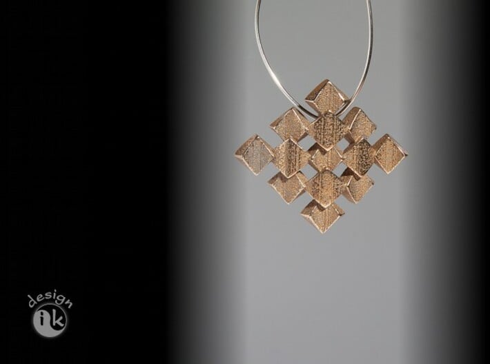 pendant twisted squares 1 3d printed