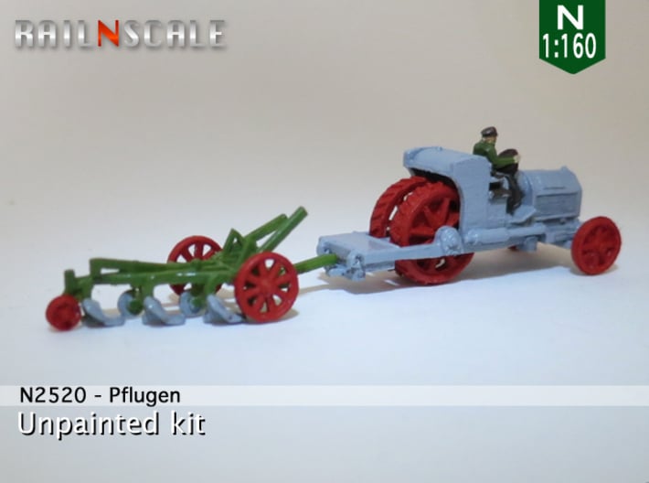 SET Pflugschlepper mit Pflug (N 1:160) 3d printed 