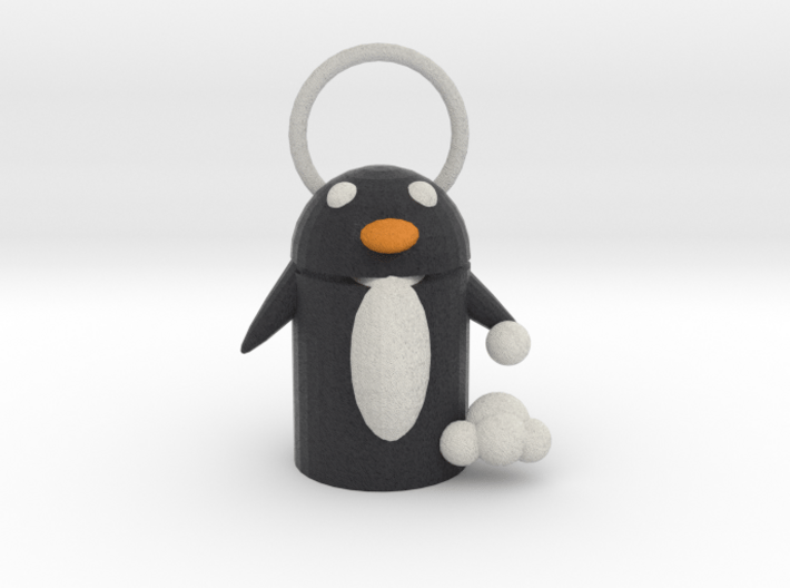 Snow Fight Penguin  Pendant  3d printed 