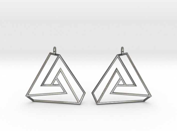 Impossible earrings with a twist  3d printed 