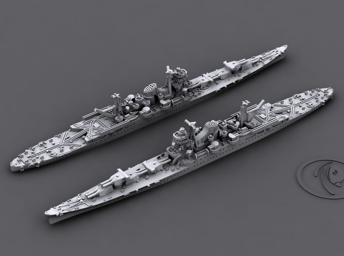 1/1200 WWII Japanese Cruiser Tone 3D Printed Gray 