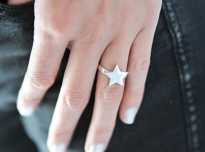 Silver Ring (small star) 3d printed get bli