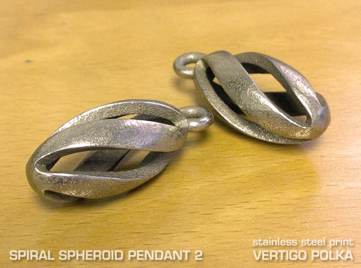 Spiral Spheroid Pendant 2 3d printed 
