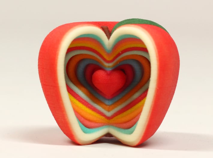 Growing Heart Apple 3d printed