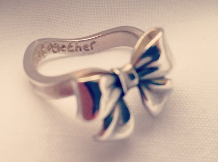Bow Ring - Friendship ring - Tied together - Size 3d printed