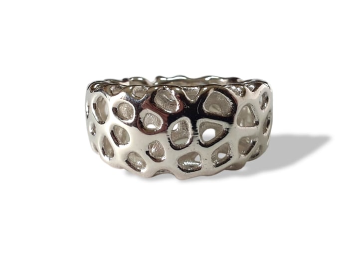 CORALLO ring 3d printed Polished Silver