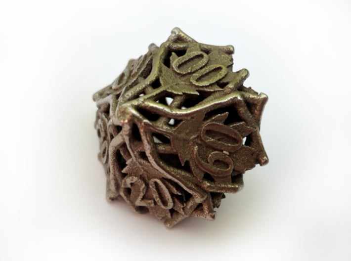 Botanical Decader d10 (Oak) 3d printed In stainless steel