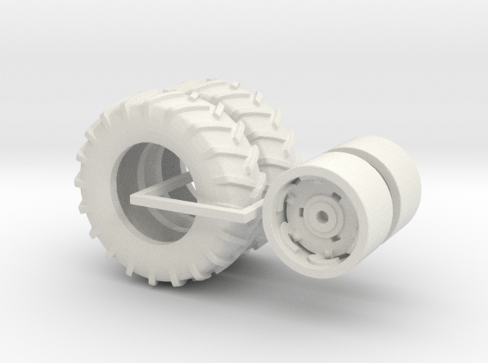 1:64 scale 18.4-28 Massey Ferguson Rims And Tires 3d printed 