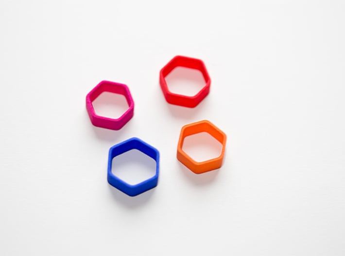 Poly6 Ring 3d printed Poly6 Ring in multiple colors