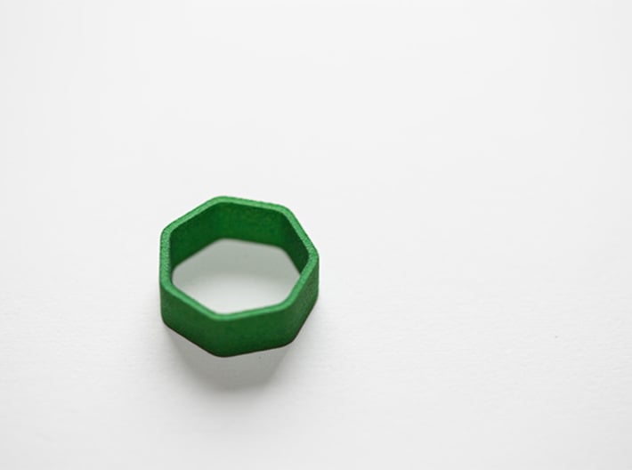 Poly7 Ring 3d printed Poly7 Ring in Green Strong & Flexible