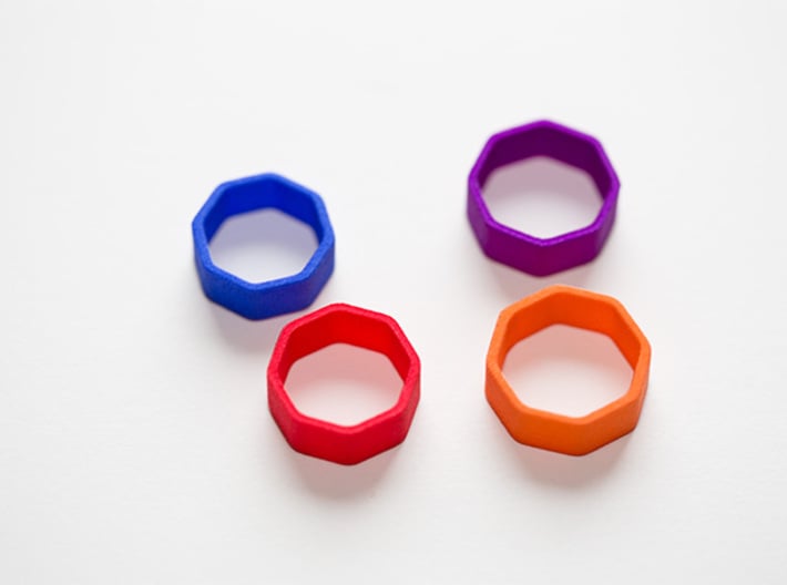 Poly8 Ring 3d printed Poly8 Ring in multiple colors