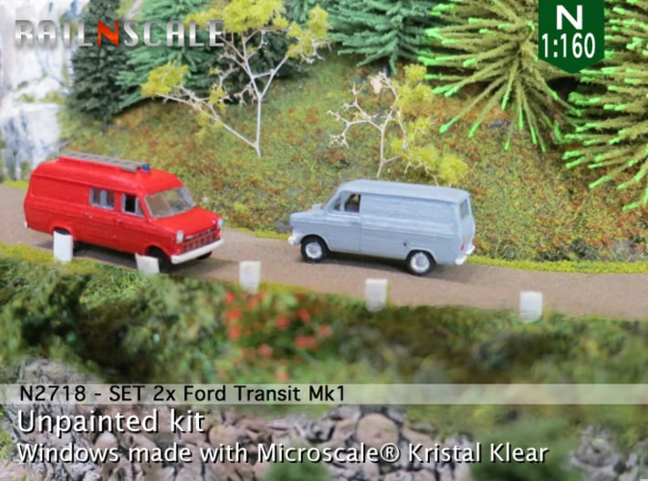 SET 2x Ford Transit Mk1 (N 1:160) 3d printed 