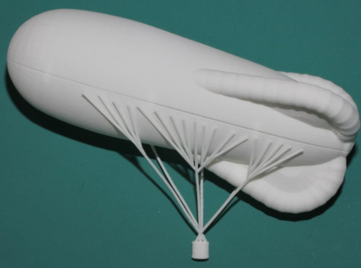 Caquot Type M Observation Balloon 3d printed The assembled two-hemisphere 1:144 model