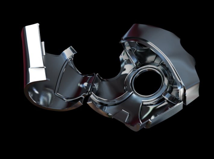Metal Iron Man Right Palm Armor (Size Medium) 3d printed CG Render (Open)