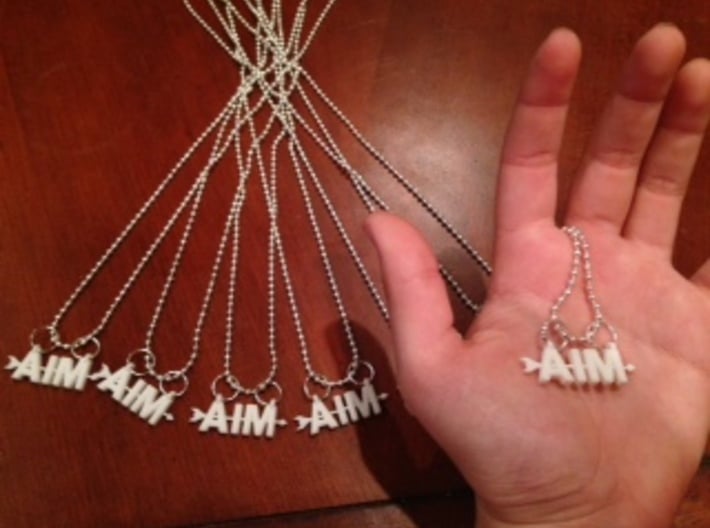 Aim Pendant 3d printed My hand is for a size reference.
