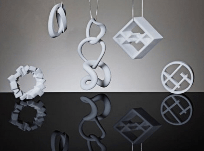 Tilted Mondrian Pendant 3d printed 