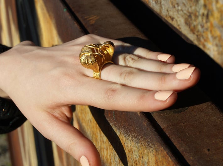 Pumpkin Ring Size 7 3d printed Gold