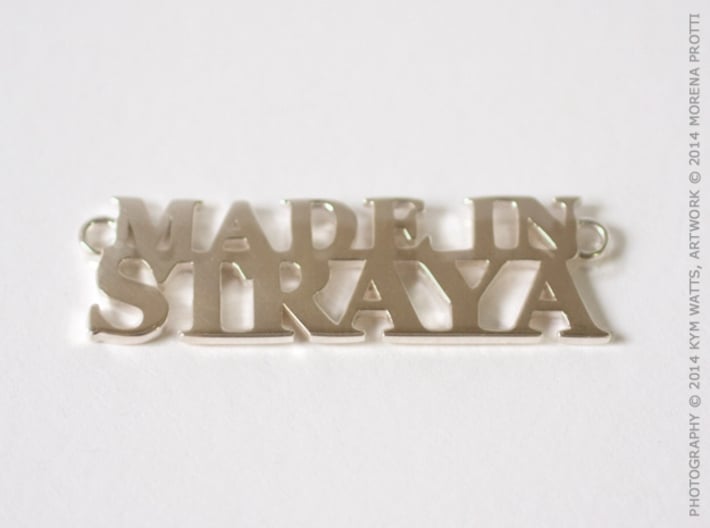 Made in STRAYA Pendant 3d printed Premium Silver