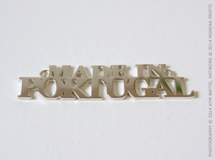 Made in PORTUGAL Pendant 3d printed Polished Silver