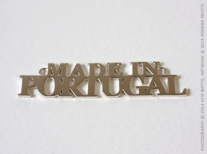 Made in PORTUGAL Pendant 3d printed Polished Silver