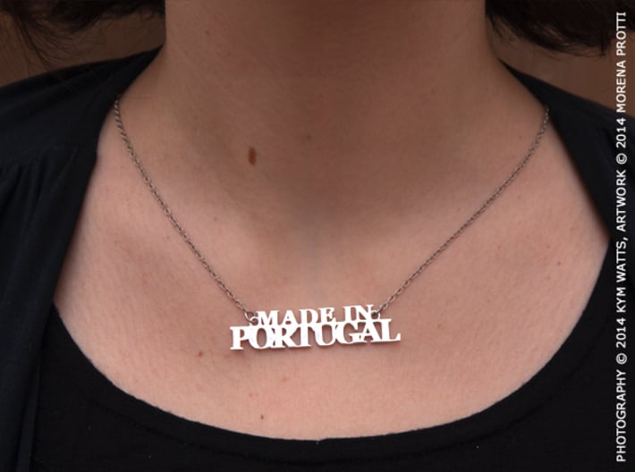 Made in PORTUGAL Pendant 3d printed Polished Silver, chain not included