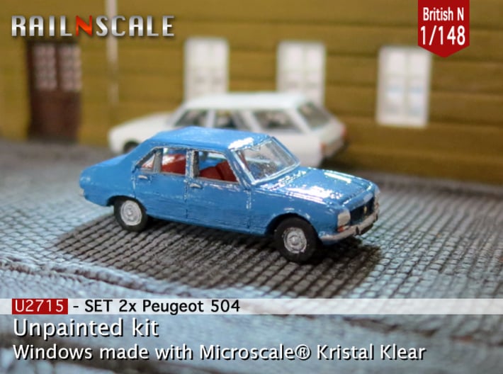 SET 2x Peugeot 504 (British N 1:148) 3d printed 